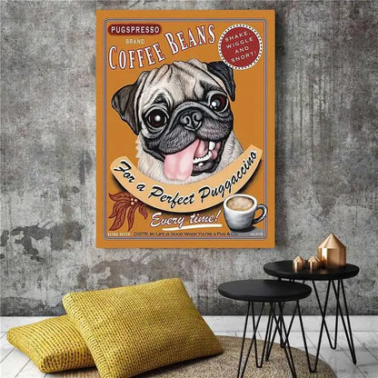Impressions d’art mural de biscuit de chien vintage