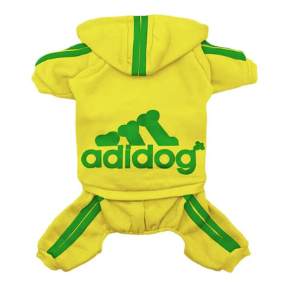 Hooded Cotton Dog Tracksuit with Contrast Stripes