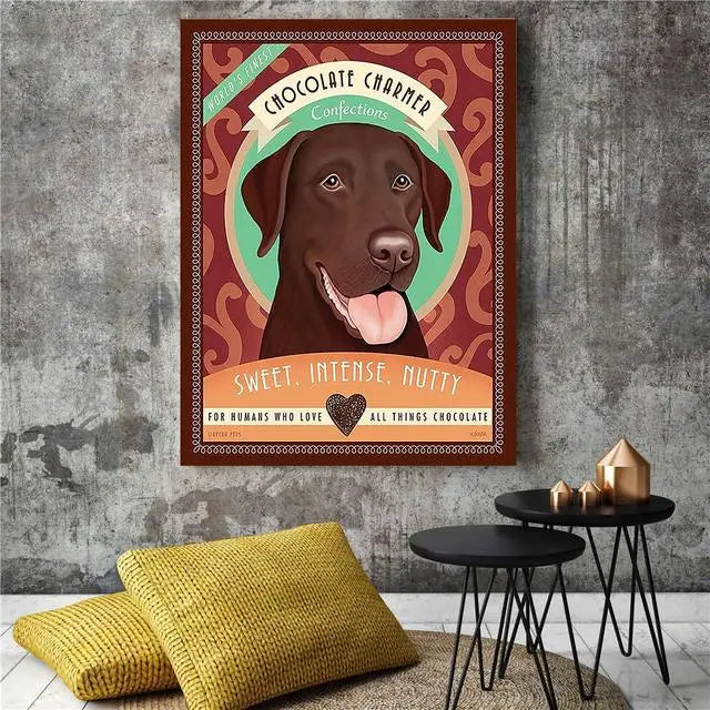 Impressions d’art mural de biscuit de chien vintage