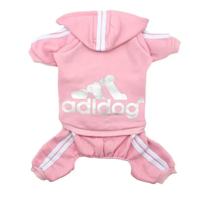Hooded Cotton Dog Tracksuit with Contrast Stripes