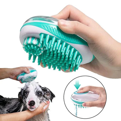 2-in-1 Pet Bath Brush with Shampoo Dispenser