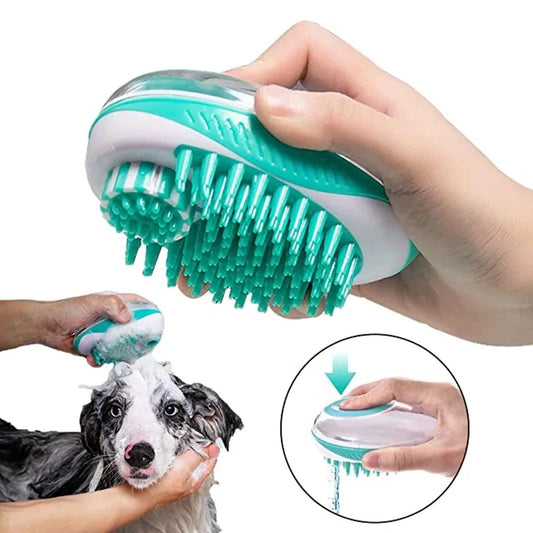 2-in-1 Pet Bath Brush with Shampoo Dispenser