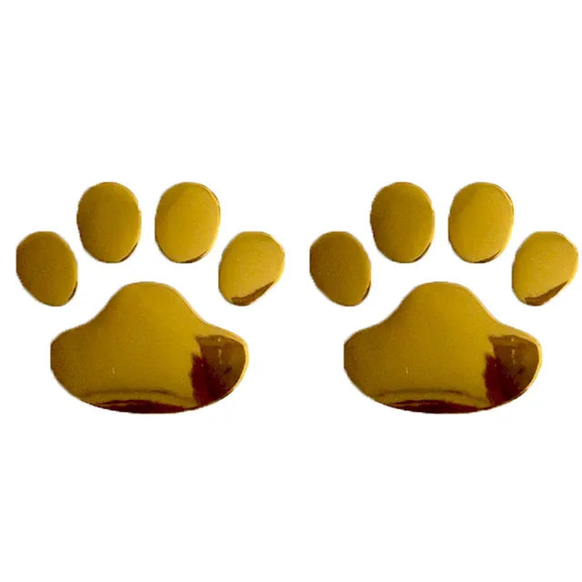 3D Paw Print Car Stickers, Set of 2