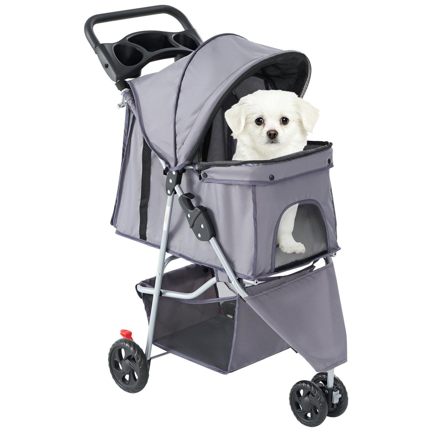 Poussette pliable pour animaux de compagnie à 3 roues