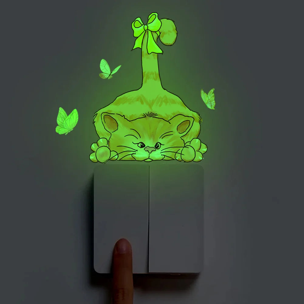 Luminous Little Kitty Butterfly Sticker