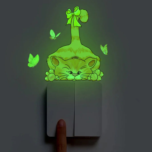 Luminous Little Kitty Butterfly Sticker