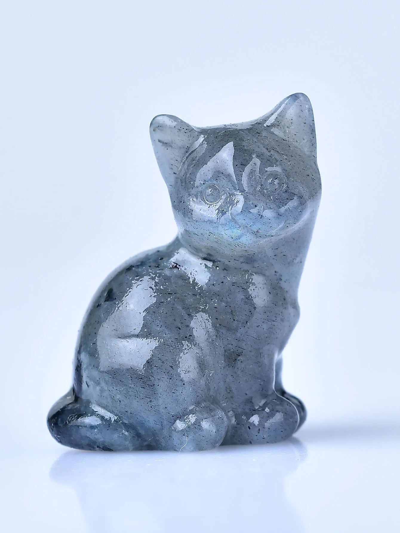 Crystal Carved Cat Decor