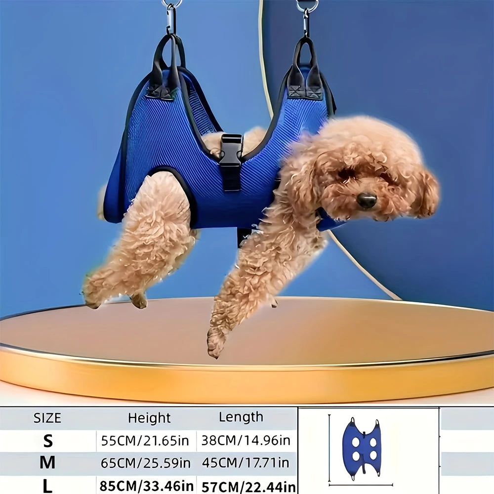 Blue Pet Grooming Hammock for Nail Care