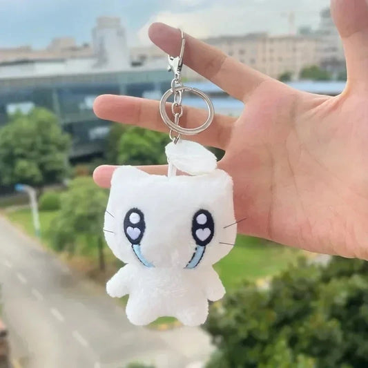 Porte-clés en peluche poupée chat