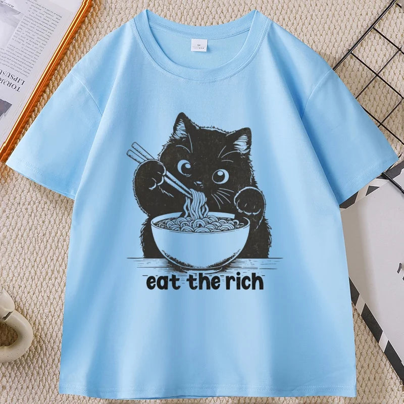 Eat The Rich Cat T-Shirt