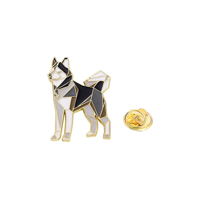 Geometrischer Hund Emaille Pin