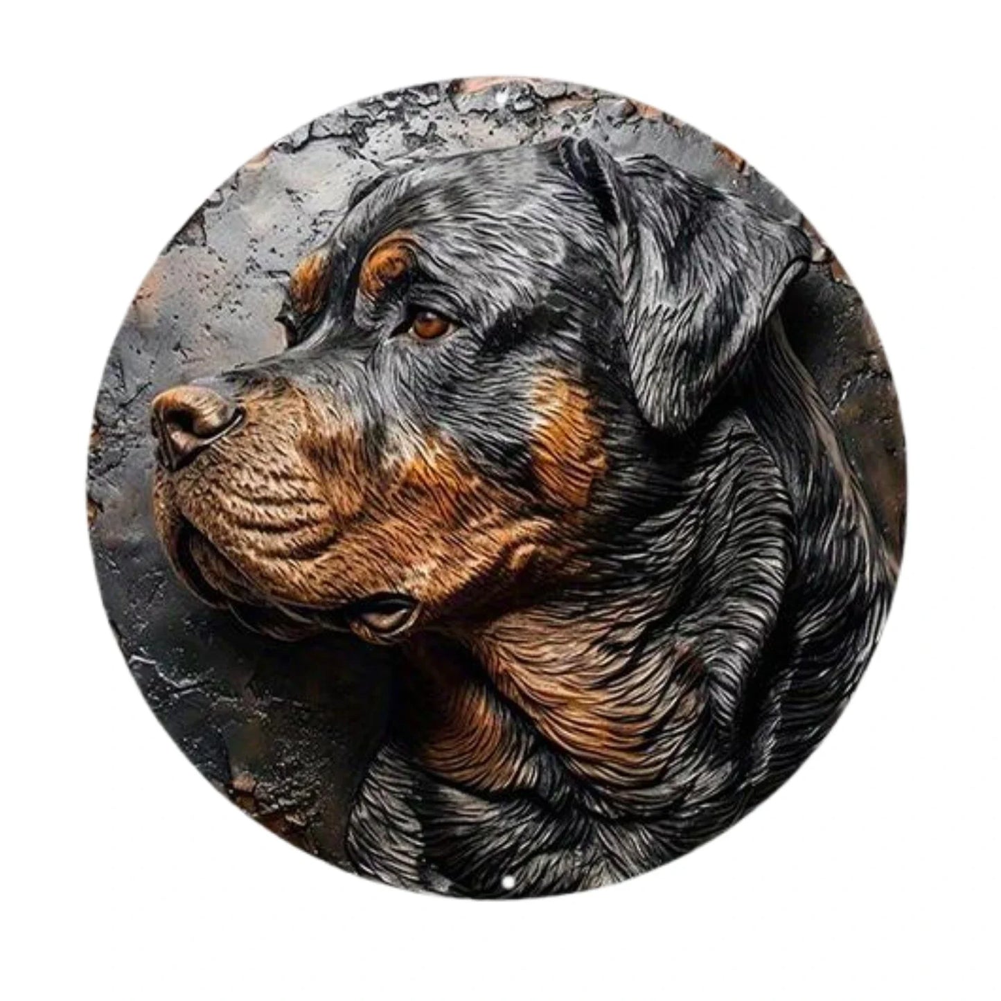Plaques circulaires de portrait de chien de style vintage