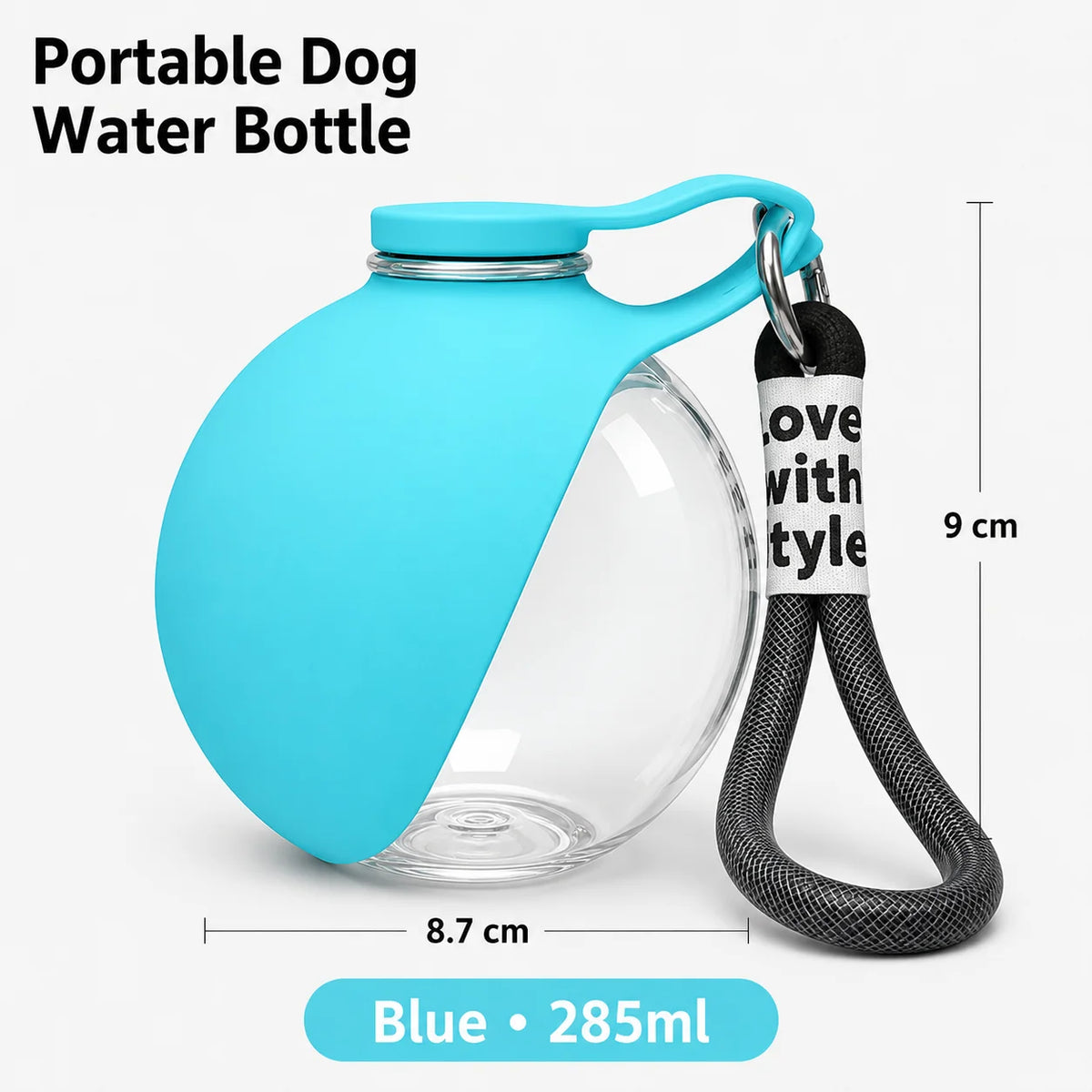 285 ml Portable Dog Water Bottle with Fold-Out Bowl