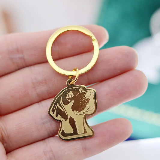 Porte-clés pour chien gravé avec breloque patte