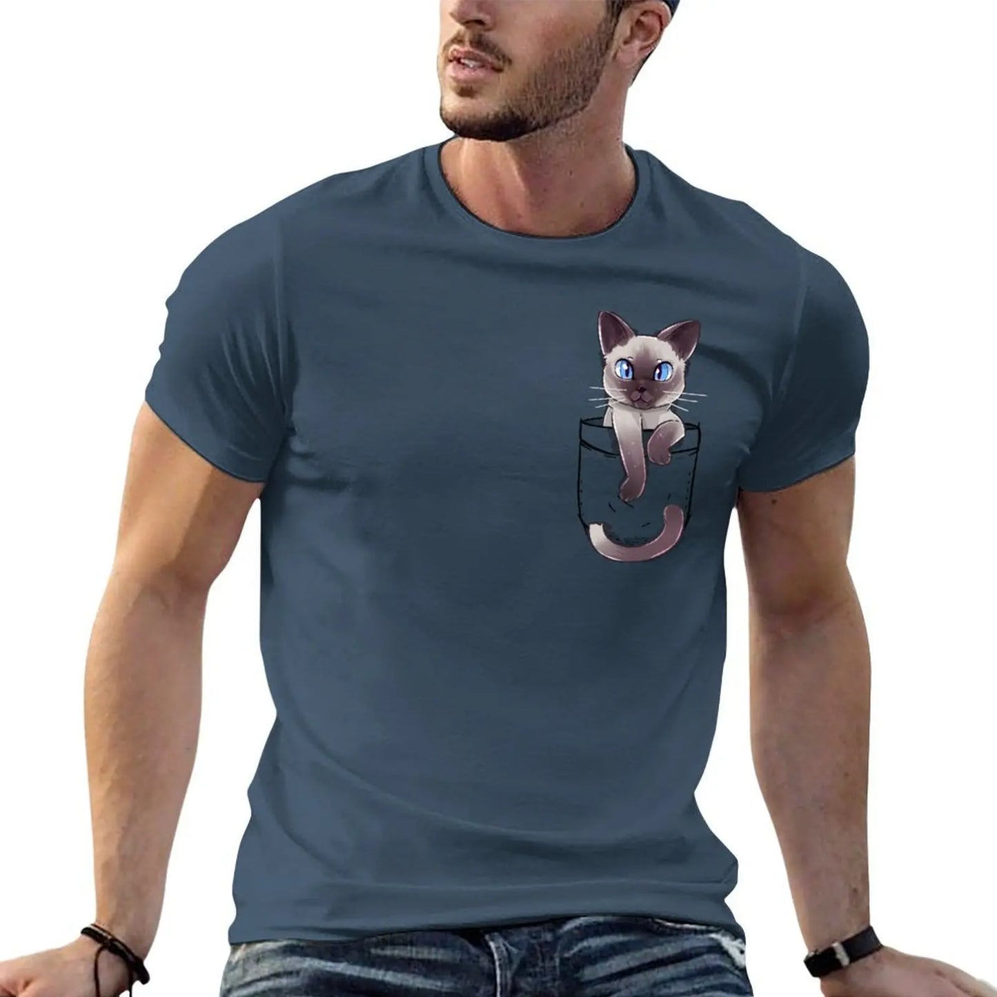 Pocket Cute Siamese Cat T-Shirt