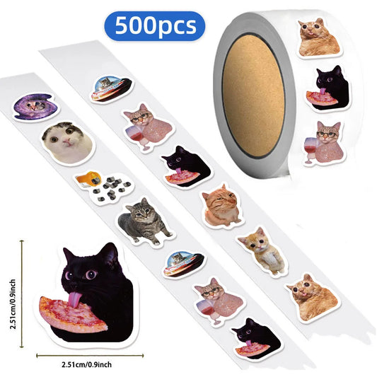 Cute Cat Stickers Roll