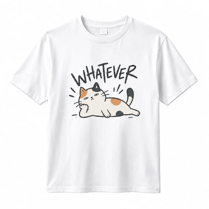Women's Whatever Lazy Cat Cotton T-Shirt