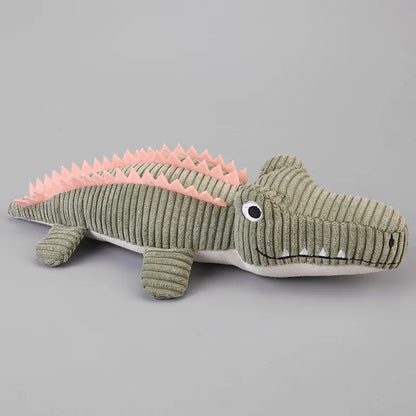 Crocodile interactif en velours côtelé