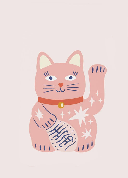 Lucky Cat Art Poster Canvas