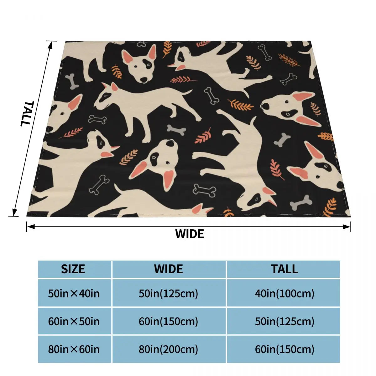 BullTerrier Pattern Throw Blanket