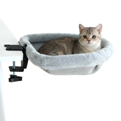 Desk-Mounted Cat Hammock Bed
