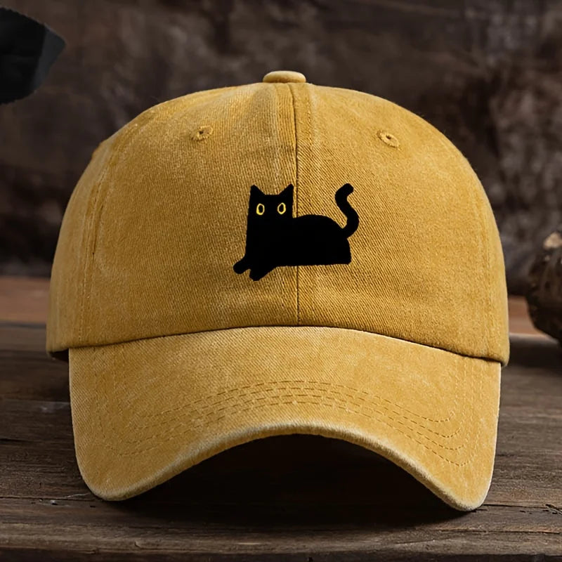 Casquette Imprimé Chat Noir