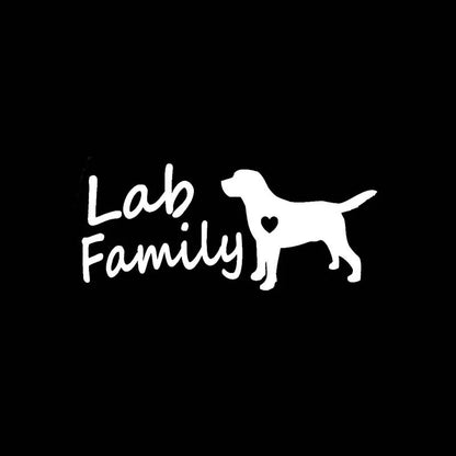 Lab Family Labrador Vinyl Car Decal with Heart Detail