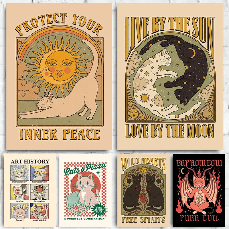 Cat Vintage Poster Tarot