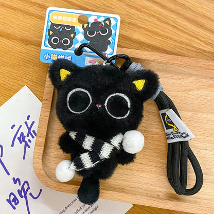 Mignon mini pendentif chat noir
