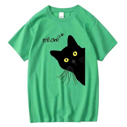 Meow Black Cat T Shirt