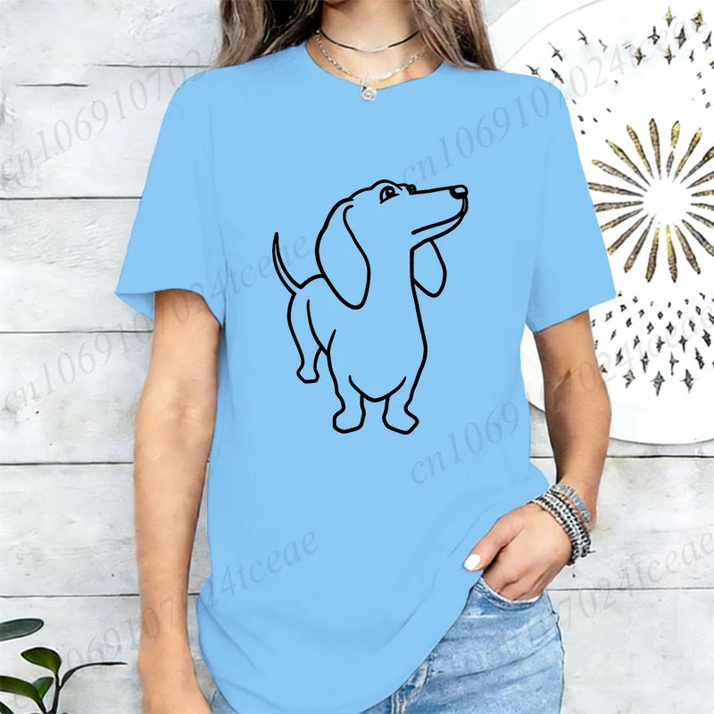 Dachshund Dog Print T-Shirt