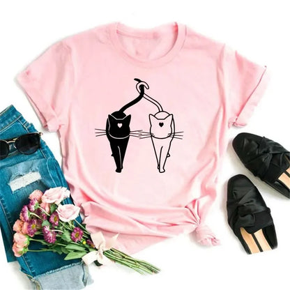เสื้อยืดลายแมวน่ารัก