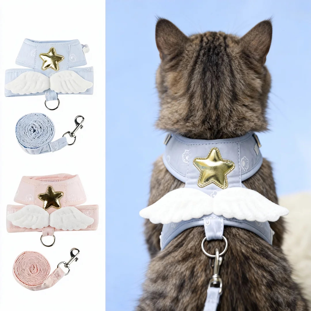 Angel Wings Cat Harness Set