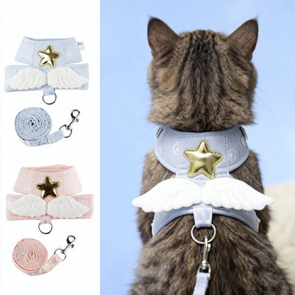 Angel Wings Cat Harness Set