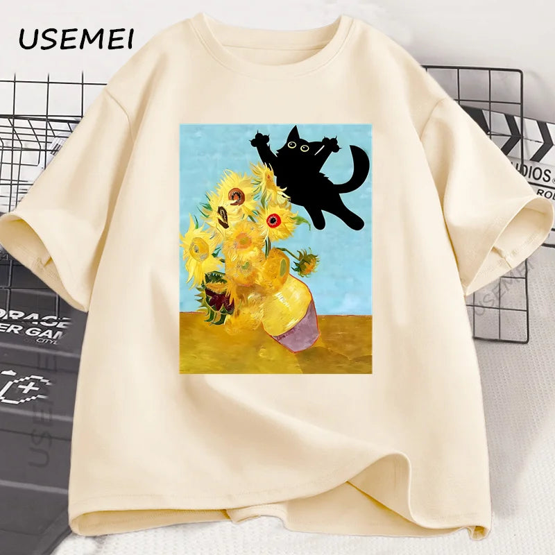 Camiseta Arte do gato de Van Gogh