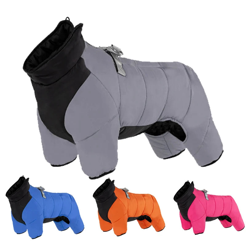 Quilted Four-Leg Dog Jumpsuit with High Neck