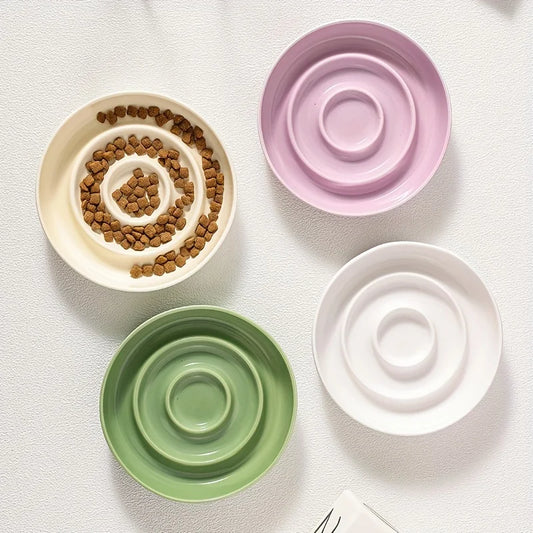 Ceramic Pet Slow-Feed Bowl