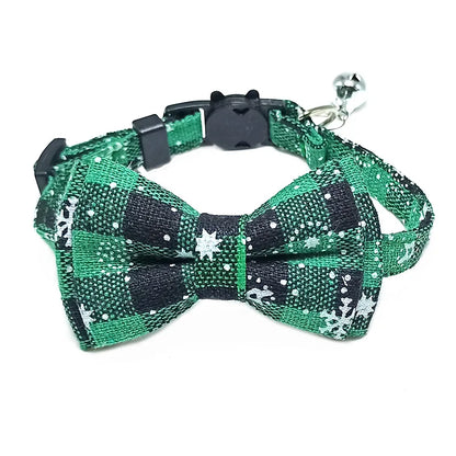 Cute Plaid Pet Collar with Bow Tie & Bell