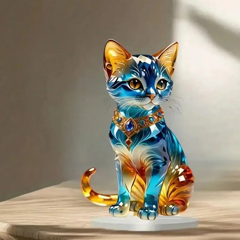 Cat Crystal Statue Table Decoration