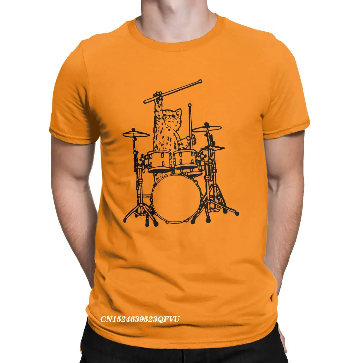 Cat Playing Drums Fun Shirt