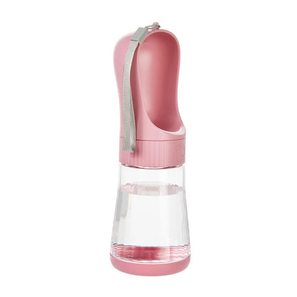 2-in-1 Pet Water Bottle with Food Storage and Drinking Trough