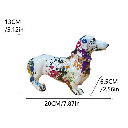 Vibrant Graffiti Dog Sculpture