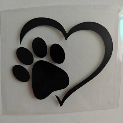 Heart Paw Print Car Decal