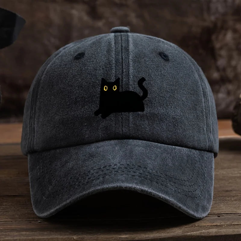 Casquette Imprimé Chat Noir