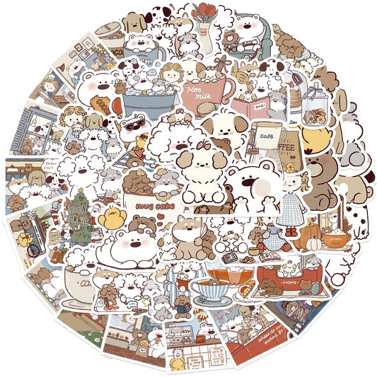 Cute Kawaii Dog & Bear Sticker Pack