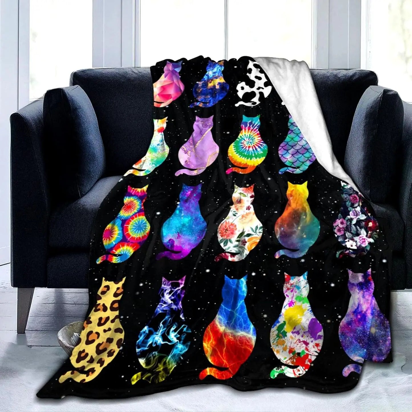 Cat Blanket Soft Cozy Flannel