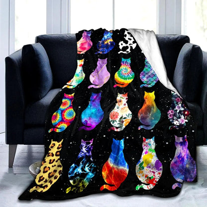 Cat Blanket Soft Cozy Flannel