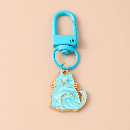 Porte-clés chat en émail mignon