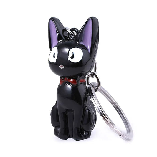 Porte-clés mignon de dessin animé de chat noir
