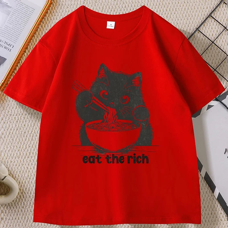 Eat The Rich Cat T-Shirt